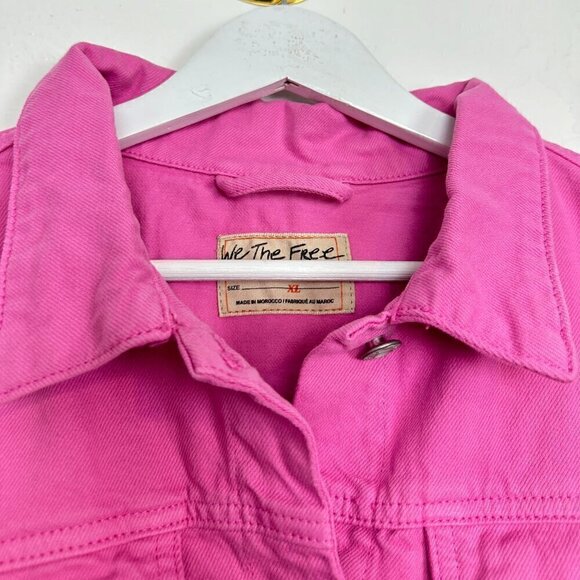 FREE PEOPLE x We The Free Rumors Denim Jacket in Sugar Magnolia Size X-Large - Picture 6 of 9